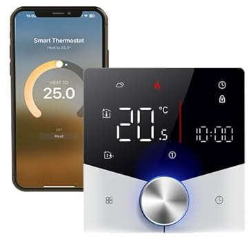 Qiumi Matter Thermostat Elektro-Fußbodenheizung Alexa Google Home | Smarter Matter Regler für elektrische Fußbodenheizung, kompatibel mit Alexa, Google Home und HomeKit