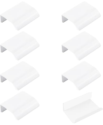 MOROBOR Finger Edge Pull, 8pcs verdeckter Griff Auminum Alloy Unsichtbarer Griff 50mm weiße Möbelgriffe Selbstklebende Instant Schrank Schublade Züge