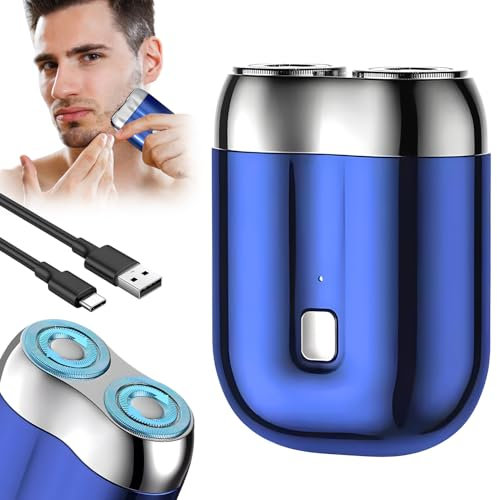 Mini Shavers for Men Portable Electric Shaver, USB Rechargeable Cordless Waterproof Compact Shaving Machines, Double Head Electric Razor for Home, Travel