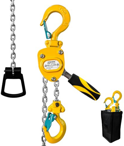 Mini Lever Chain Hoist - 1/4 Ton(550lbs) Capacity, 10Ft Lift, Manual Lever Bolck Chain Heavy Duty Puller,Come Along Winch,G80 Chain Fall Hoist with Safety Hooks| Portable for Lifting,Pulling