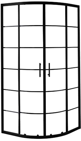MILANO Black Grid Offset Quadrant Shower Enclosure 900 x 760mm