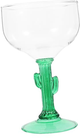 CONGARTENO Margarita Kaktus Glas Trinkbecher Aus Glas 400ml Transparent Rutschfest Für Party Und Tischdekor