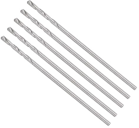 METALLIXITY Punta da Trapano (0,5mm) 5Pz, Punta da Trapano HSS 4241 in Acciaio ad Alta Velocità a Codolo Dritto 118° Finitura Lucida Senza Rivestimento per Legno, Plastica, Ferro, Rame, Alluminio