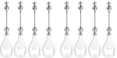 MQODLFP Confezione da 8 apribottiglie in metallo con perline fai da te, apribottiglie per baristi, utensile da cucina