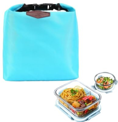 Mikiuly Lunchtasche Isoliert, Kühltasche für Mahlzeiten, Kleine Thermotasche, mit Reißverschluss Thermotasche, Wassedicht Lunchbag, mit Isolierter Aluminiumfolie, Faltbar Tragbar Kleine Kühltasche