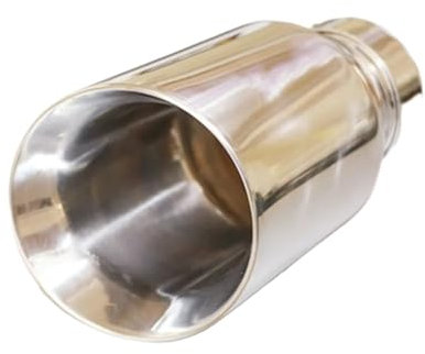 Schalldämpfer Endrohr 1 Stück 304 Edelstahl Universal-Auspuffanlage Endrohr + Auto Auspuffblende dschalldämpfer(63MM IN 101MM Out)