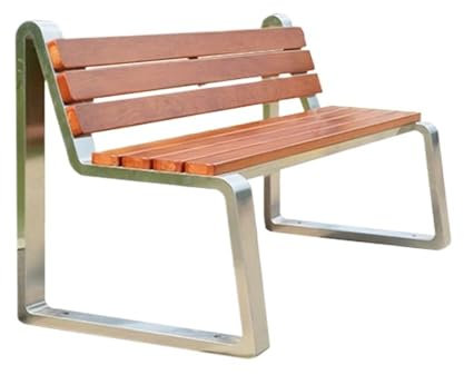 GLigeT Gartenbank für den Außenbereich, aus Edelstahl, Rücksitz für Freizeit, Garten, Doppelliege, aus Holz, Sitzbank für den Außenbereich