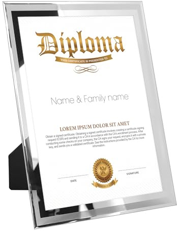 FramePro A4 Glass Certificate Frame Double Silver Line Document Diploma Picture Holder
