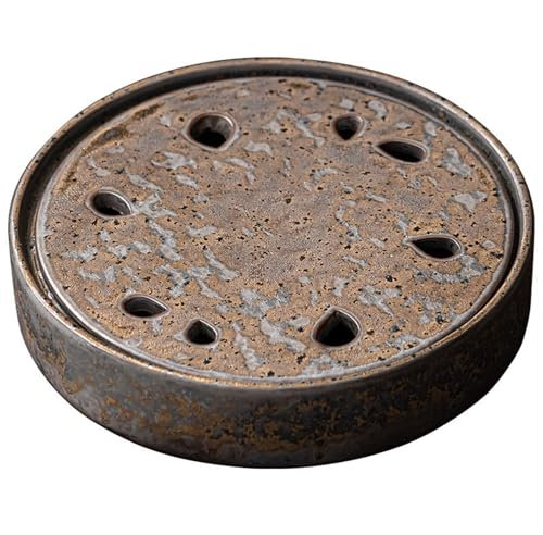 Plateau à Thé Plateau à thé rond en terre cuite brute, Table à thé for la maison, égouttoir, services à thé Kung Fu, plateau à thé, plateau sec, stockage d'eau de Style chinois, plateau à thé Plateau