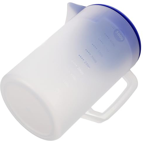 Pichet à Boissons en Plastique 5 L avec Poignée, Usage Commercial | Couvercle Inclus, Base Transparente, Ouverture Large pour Service et Stockage au Réfrigérateur