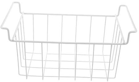 VILLFUL Cesta de Congelador Horizontal de Hierro Blanco para Cocina | Organizador, Acceso Rápido y Limpieza Sencilla, Optimiza el Espacio del Arcón