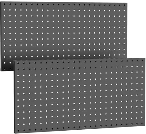 Lot de 2 panneaux muraux en métal robuste pour garage, outils de rangement et salle d'artisanat, panneau modulaire d'organisation