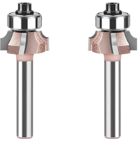 JNJOOD Lot de 2 fraiseuses à 4 fentes de haute qualité avec tige de 6 mm, fraise pour le travail du bois et du dos, outil de finition R2