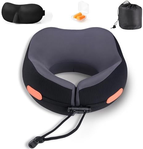[Reise-Nackenkissen für Flugzeuge] – Entspannen Sie sich mit Ice Silk Memory Foam – hält Sie kühl und trocken, Flugzeug-Reisekissen aus Memory Foam für unterwegs, geeignet für Flugzeuge, Büros und Aut