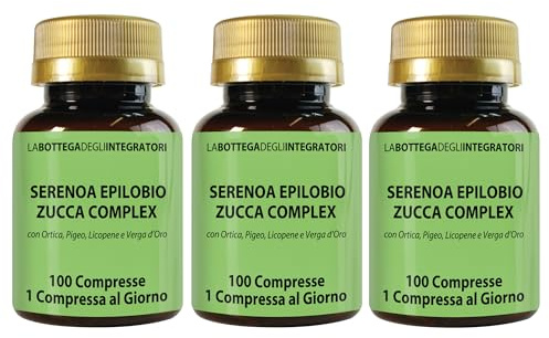 Serenoa Epilobium Citrouille Complex avec Ortie Pygeum Africanum Lycopène et Verge D'or 300 Comprimés 1 par Jour | Complément pour la Prostate et les Voies Urinaires