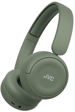 JVC Wireless Headphones with 50H Battery Life, Soft Cushions, Foldable Design, Bluetooth 5.3, Multipoint Connection, App EQ, Built-in Mic – Matte Green - HAS59WG