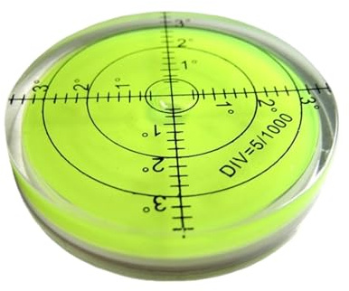 1 nivel de burbuja horizontal de 60 x 12 mm, nivel de burbuja redondo, marca de alta precisión, nivel circular de superficie, medición de burbuja(1PC 60X12MM)