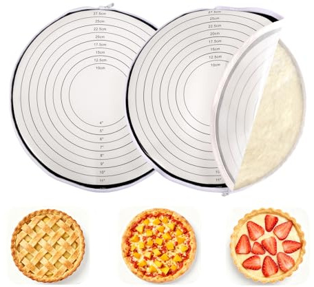2pcs Dough Rolling Zipper Bags, Reusable Non-Stick Silicone Zippered Pie Crust Bags Dishwasher Safe Pastry Mat for Pie Pizza Cookies & Bread Making (Black)