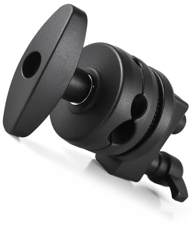 Aumotop Grepphuvudhållare Svängbar Heavy Duty för Lätt Stativ Förlängning Av Bomarm Fotografitillbehör med 4 Monteringshål, Metall Silver för Fotografistudioutrustning (Svart)
