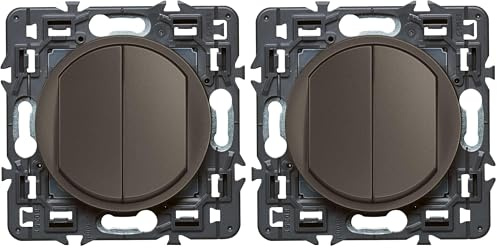 Legrand - Poussoir + interrupteur ou va-et-vient Céliane Soft - Graphite (Lot de 2)