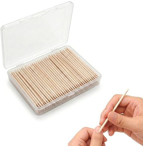 Sun&Beam Nails Trä apelsinpinnar för naglar – nagelbandsskjutare och borttagare dubbelsidiga nagelpinnar för gel- och nagelborttagning för nagelvård (11,5 cm 100 stycken)