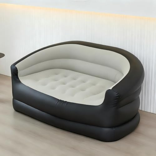 Bcuuozeeing 2-Sitzer Aufblasbares Sofa, Aufblasbarer Sessel, Couch Lounger Zwei Seetter Lounge Stuhl für Erwachsene, Outdoor Sofa für Pop-Up, Wohnzimmer, Reisen, Garten, Hof, Camping & Gaming (Khaki)