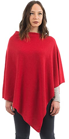 Dalle Piane Cashmere Damen Poncho Kaschmir-Mix | Umhang für Herbst, Winter, Stadt und Reisen, 70x70 cm, Einheitsgröße, Geschenk für Sie, Made in Italy