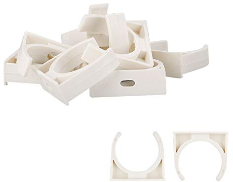 sourcingmap 10Stk Haus PVC U Form Wasser Verwenden Rohr Halter Klemmen Clip weiß 40 mm Dmr.