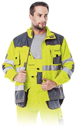Arbeitsjacke Reflektoren Warnschutzjacke Warnjacke neongelb Warnschutz Warnschutzkleidung Sicherheitsjacke Schutzjacke XL gelb
