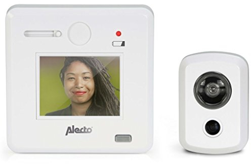 Alecto DC-700 - Mirilla Digital para Puerta con cámara y Monitor, fácil instalación, Funciona con Pilas, ángulo de visión de 120°, Grosor de la Puerta 30-65 mm, Color Blanco