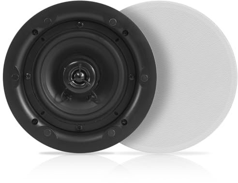 Pyle Altavoz de Montaje en Techo y Pared, Sonido estéreo de 2 vías de 5.25 Pulgadas, Sonido de subwoofer con Tweeter, 300 vatios, Montaje Empotrado en Pared y Techo para Sistema Envolvente del hogar,