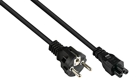 Good Connections P0005-S050 - Cavo di alimentazione, 5 m, spina di protezione tipo E+F (CEE 7/7, dritto) a C5 (dritto) per notebook, 0,75 mm², colore: Nero