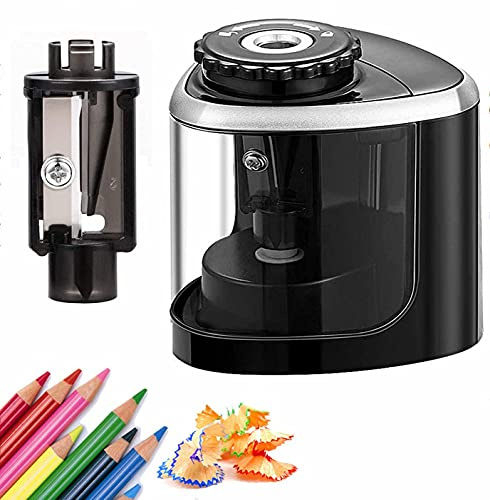 Sacapuntas eléctricos, sacapuntas portátiles, sacapuntas automáticos a pilas para lápices de colores No.2 oficina, escuela, aula, adultos, niños