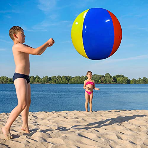 Momolaa Ballon de Plage Gonflable géante 80 cm -Jeu d'eau et de Plage - Ballon Jumbo