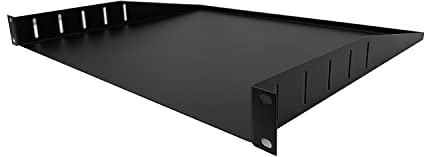 Infitronic - 19 Zoll Fachboden Rackwanne Tiefe 375mm Traglast bis 20kg schwarz (1 HE)
