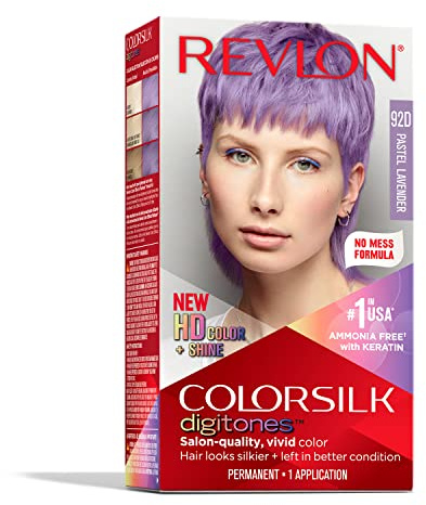 Revlon ColorSilk Digitones Permanent Hair Color with Keratin, 92D Pastel Lavender, 1 Count
