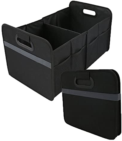 Kofferraum Organizer mit Klett | Auto Kofferraumtasche für Einkauf, Ordnung, Transport, Utensilien, Aufbewahrung | Universal Falt-Box Klein and Stabil | Auto-Zubehör Gadget