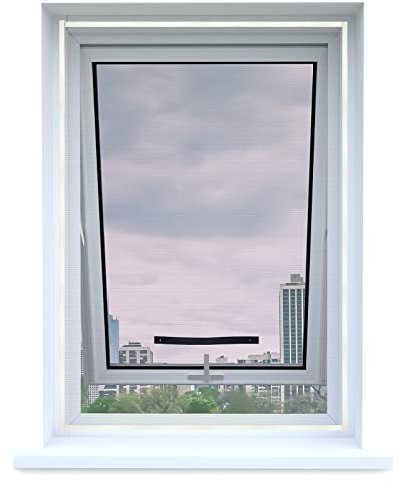 Apalus Fliegengitter für Dachfenster, Insektenschutz zum Anbringen an Klappfenster, Zuschneidbar auf Fenstergrößen bis 150x180cm, Schwarz