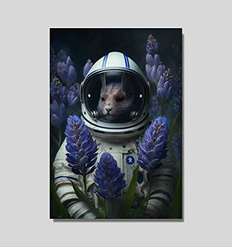 AVARDAN ART Astrounaut with Flowers Space Poster Prints Unframed N7 (Astrounaut with Grape Hyacinth flower 3, 297 x 420 mm / 11.7 x 16.5 inches)