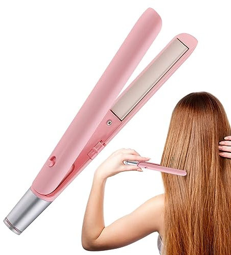 pelo | pelo inalámbrico 2 en 1 portátil | Plancha pelo viaje y rizador para cabello largo y corto, plancha plana Teksome