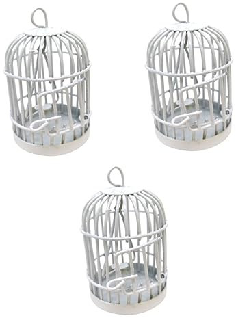 Garneck 3stücke Miniatur Vogelkäfig Hängende Dekoration Für Weißes Design Mit Tür Leicht Und Für Tisch Und Landschafts-dekorationselemente Für Projekte Und Kreative Szenen