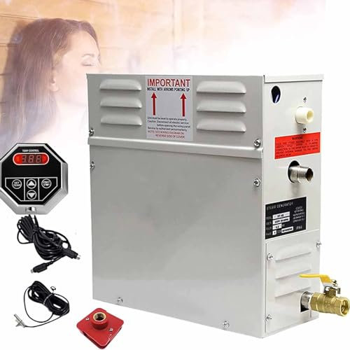 PixCy Générateur De Vapeur pour Bain Sauna,Kit Douche Spa,Maison-Salle Bain,Kit Générateur Sauna à Vapeur,Combo Sauna, Outil Douche avec Panneau Commande Et Affichage Numérique LED,220V-18kw