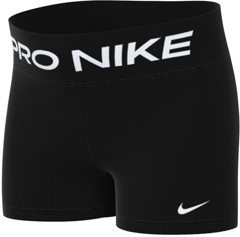 Nike Girl'S Upper Thigh Length Tight Nike Pro Dri-Fit, Black/White, DM8439-010, S+