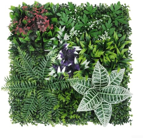 Artificial Boxwood Panels, Green Artificial Plants Hedge Fence, Artificial Grass Wall Panel Greenery Ivy Privacy Fence Screening 50*50cm(A)