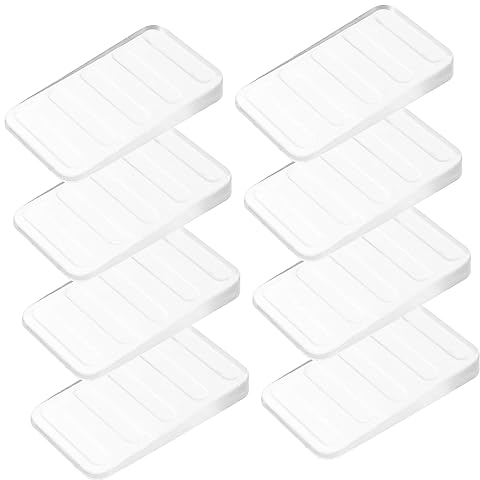 BUGUUYO 8 Stück Transparente PVC Möbelkeile Zum Nivellieren Mit Gerippter Anti Rutsch Oberfläche Konisch Geformte Kunststoff Unterlegscheiben Für Tische Stühle Toiletten Und Türen