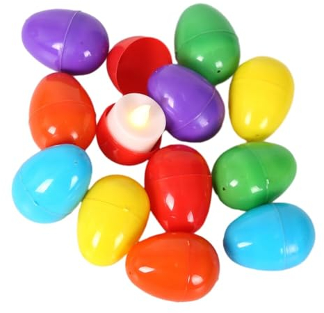 Osterdeko Eier Lichter,Asudaro 12pcs Ostern Lichterkette Teelichter Osterei Led Kerze Lichter Dekor batteriebetrieben Led Ei Lichter Dekoration für Party Hochzeit Festival Weihnachten Halloween dekor