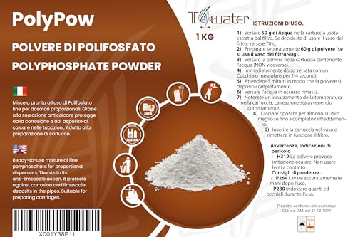 Polvere di Polifosfato per Filtri Proporzionali - Formula Pronta all'Uso, Ideale per Trattamento Anticalcare e Protezione degli Elettrodomestici - Facile da Miscelare con Acqua