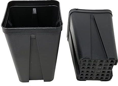 GREEN24 20 Stck. Vierecktopf 9 x 9 x 13 cm - Profi Spezialtopf für die Anzucht von Tiefwurzlern, extra robust | Pflanztopf Blumentopf Vierkant-Topf (20 Stück)