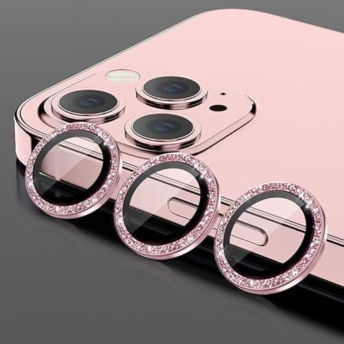 TOFINZO iPhone 13/14/15 Camera Lens Protector - Diamond Bling Tempered Glass 9H HD (Pink)
