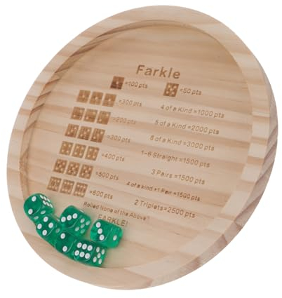 Gogogmee Holzspiel Würfeltablett Stabil Dickes Holztrayset Für Farkle Würfelspiel Family Boardgame Würfeln Für Spielabende Zuhause
